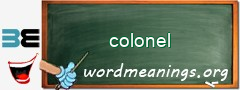 WordMeaning blackboard for colonel